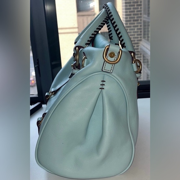 Dooney & Bourke Florentine Large Satchel Leather Pale Blue - Picture 3 of 13